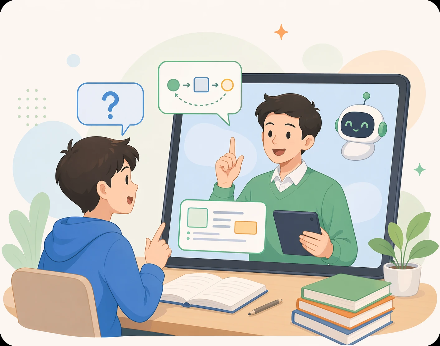 费曼教学 AI 插画