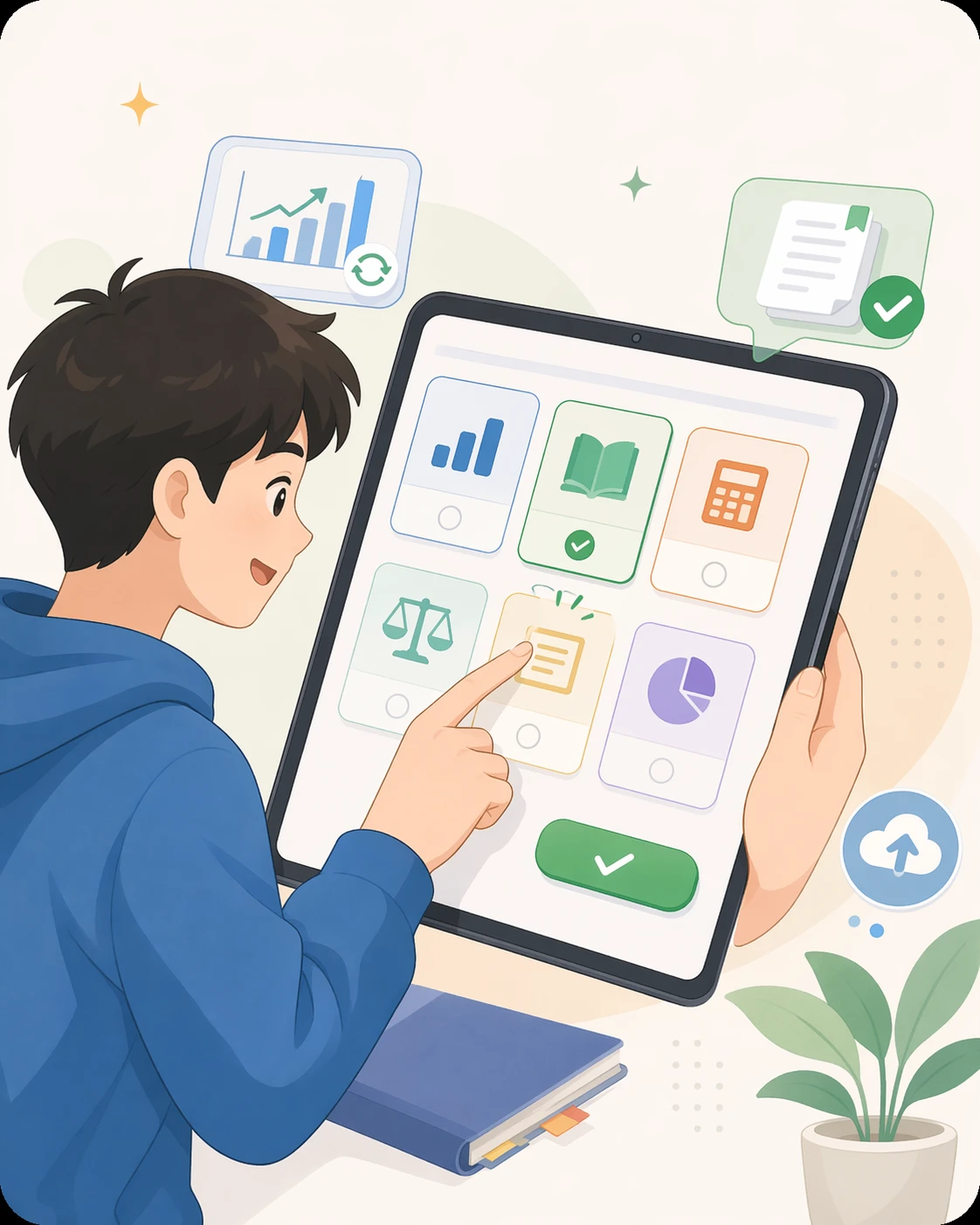 开通目标科目插画